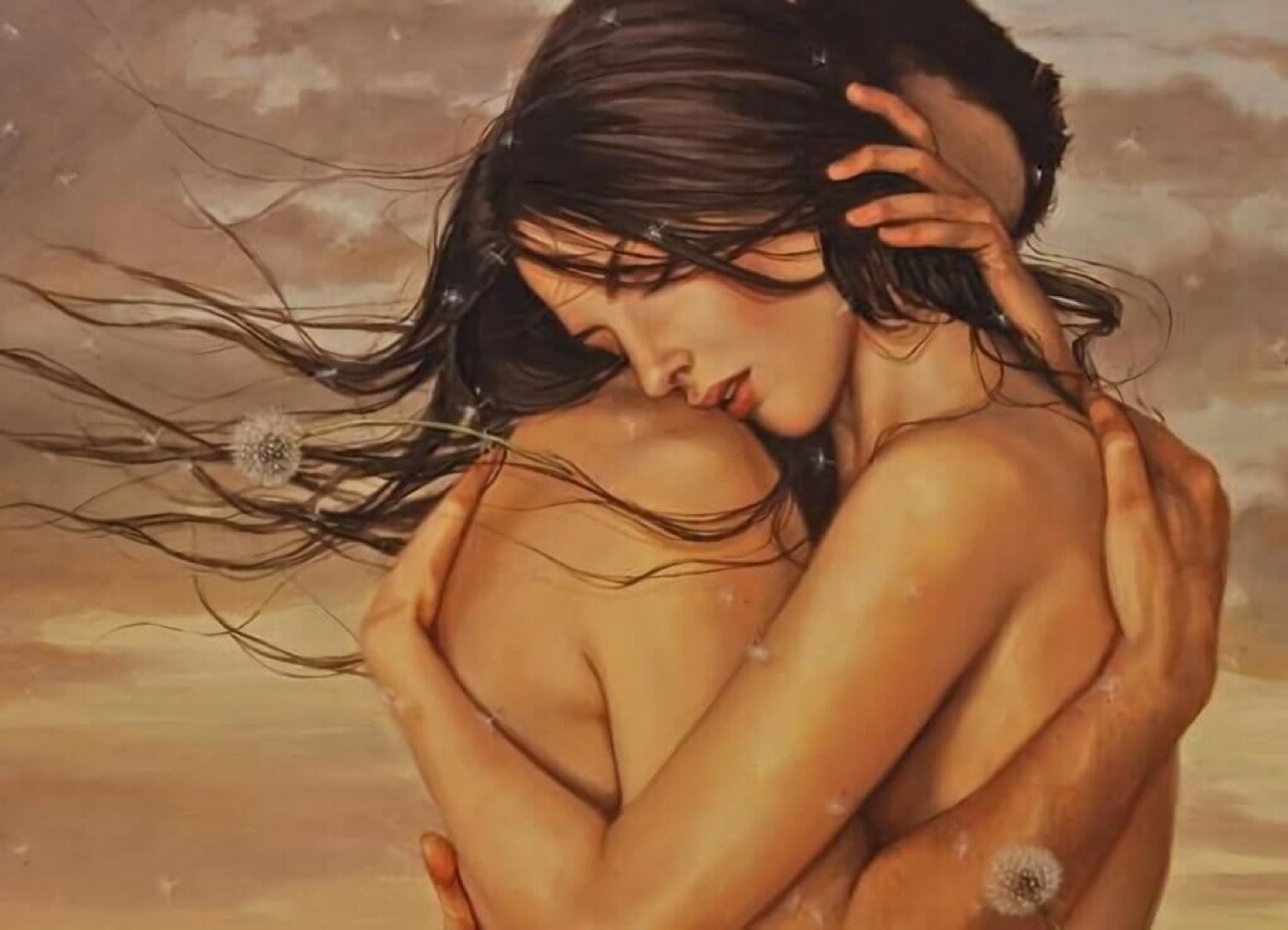 Pareja abrazada, intimidad y conexión
